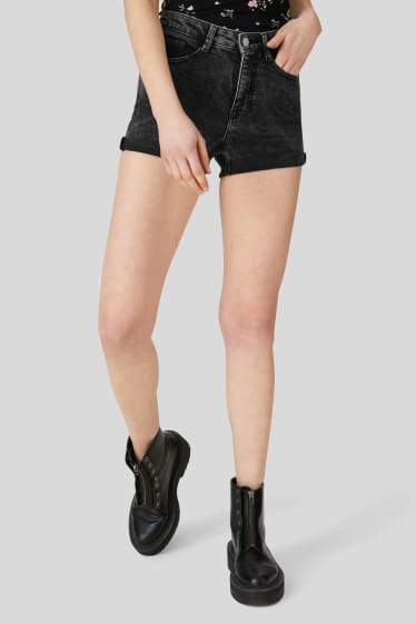 Women - CLOCKHOUSE - denim shorts - denim-dark gray