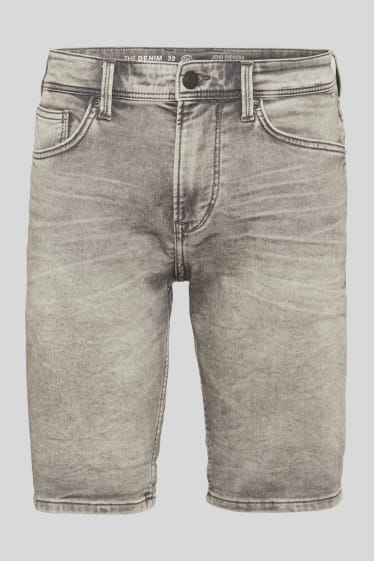 Mężczyźni - Szorty dżinsowe - dżinsy w dresowym stylu - dżins-jasnoszary