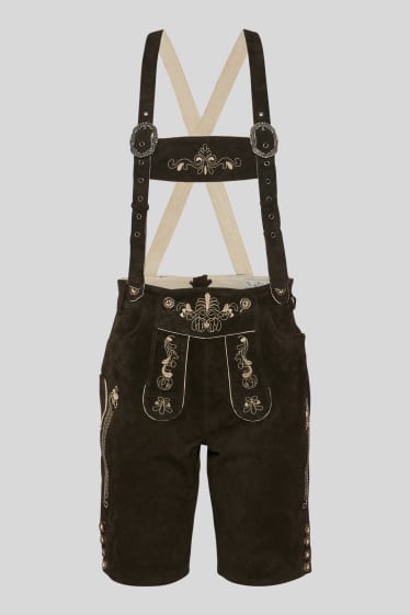 Men - Bavarian lederhosen - dark brown