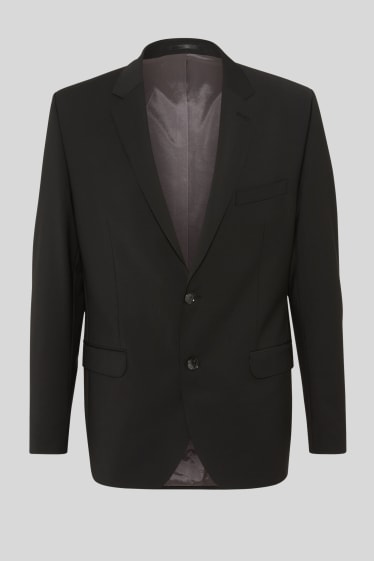 Hommes - Veste de costume - regular fit - stretch - laine mélangée - noir
