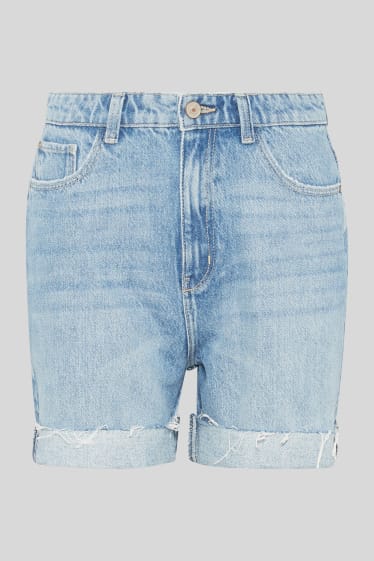 Dames - Korte spijkerbroek - jeanslichtblauw