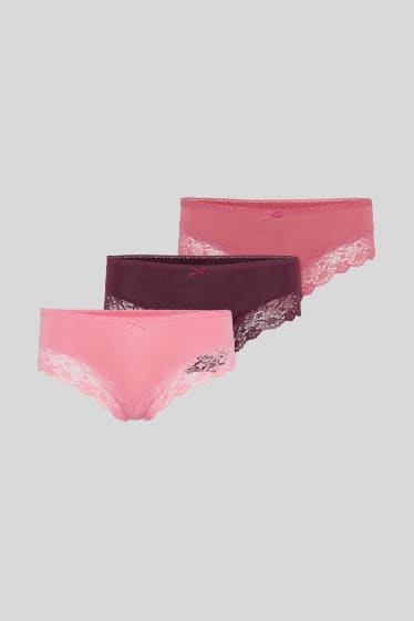 Mujer - Pack de 3 - hipster - rosa