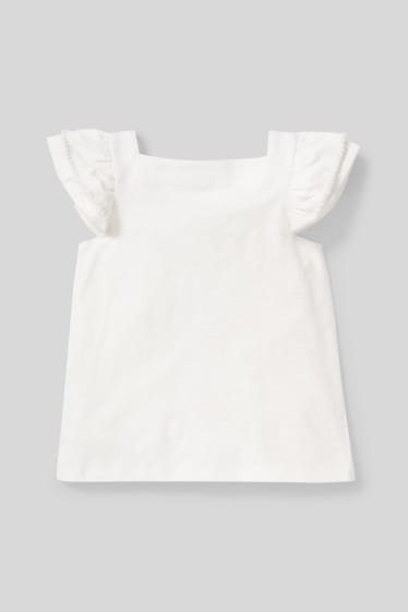 Kinder - Kurzarmshirt - Glanz-Effekt - weiß