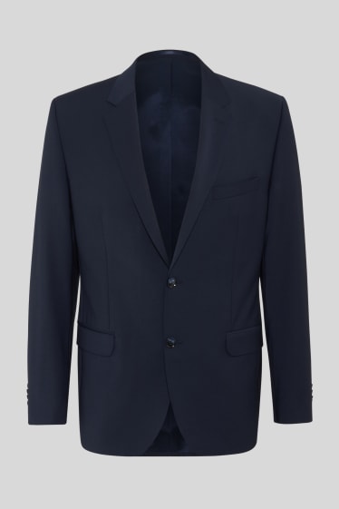 Hommes - Veste de costume - regular fit - stretch - laine mélangée - bleu foncé