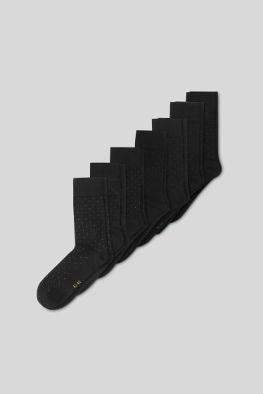 Herren - Multipack 7er - Socken - gepunktet - schwarz