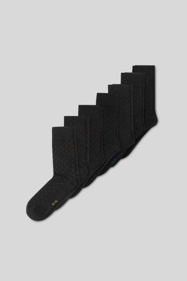 Men - Multipack of 7 - socks - polka dot - black
