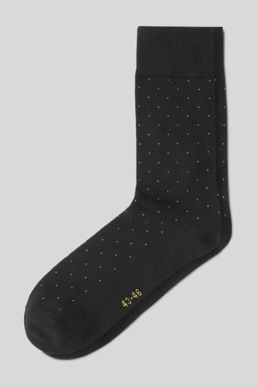 Heren - Set van 7 - sokken - met stippen - zwart