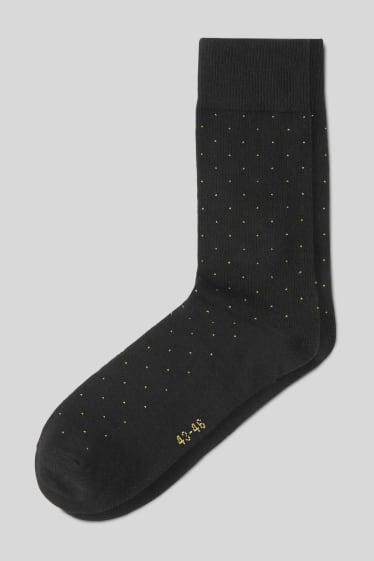 Men - Multipack of 7 - socks - polka dot - black