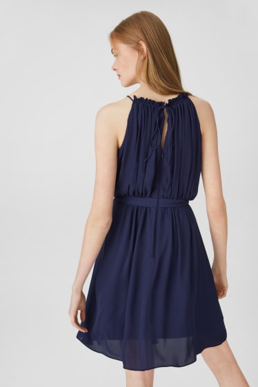 Femmes - Robe Fit & Flare - style festif - bleu foncé