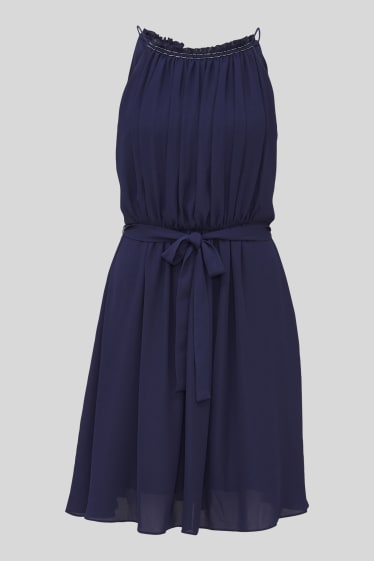 Femmes - Robe Fit & Flare - style festif - bleu foncé