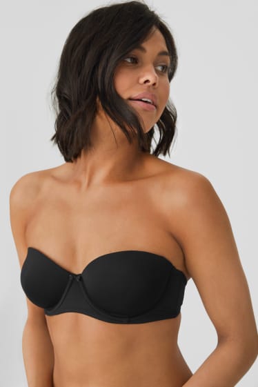 Women - Underwire bra - BALCONETTE - padded - black