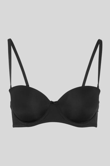 Women - Underwire bra - BALCONETTE - padded - black