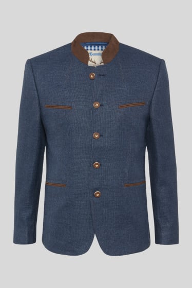 Hommes - Veste traditionnelle - regular fit - lin mélangé - bleu foncé