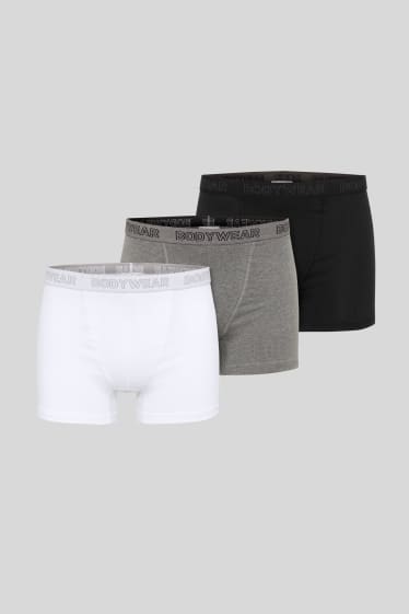 Men - Multipack of 3 - trunks - white / gray