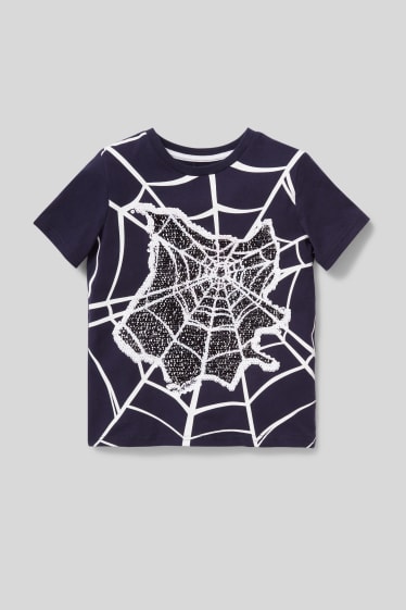 Enfants - Spider-Man - haut à manches courtes - effet brillant - bleu foncé