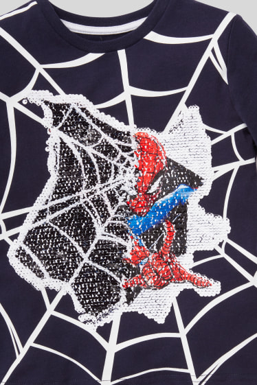 Kinder Jungen - Spider-Man - Kurzarmshirt - Glanz-Effekt - dunkelblau