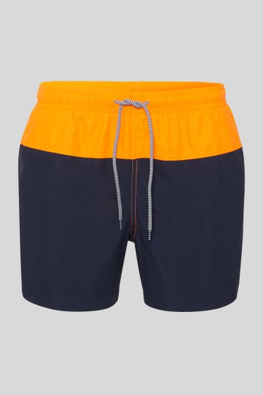 Hombre - Shorts de baño - naranja / azul oscuro