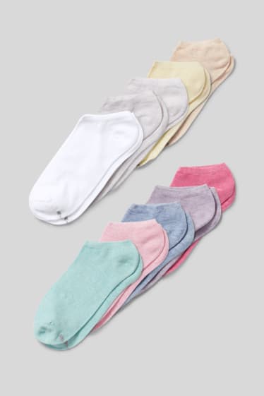 Women - Multipack of 10 - trainer socks - white-melange