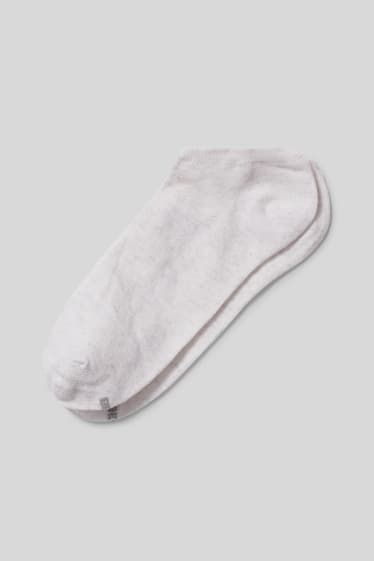 Femmes - Lot de 10 - socquettes de sport - blanc-chiné