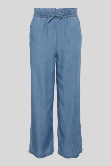 Dzieci - Spodnie z lyocellu - dżins-jasnoniebieski