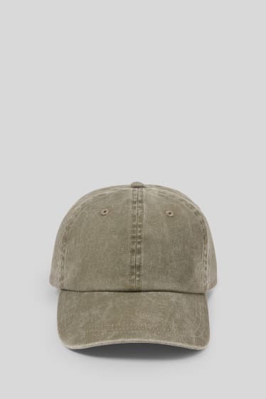 Men - Denim cap - green