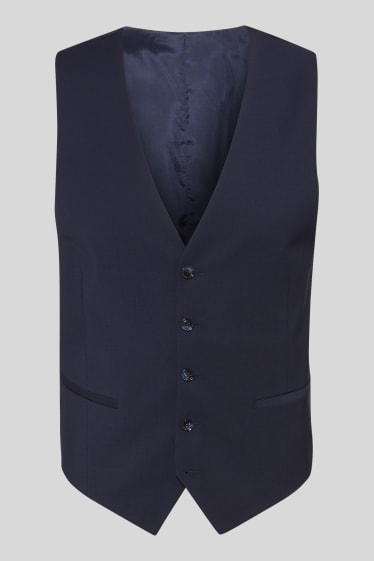 Men - Mix-and-match waistcoat - regular fit - stretch - wool blend - dark blue