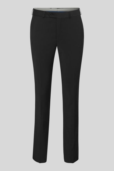 Men - Mix-and-match suit trousers - slim fit - stretch - wool blend - black