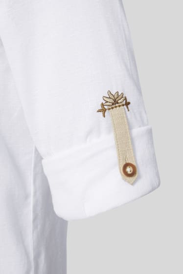 Men - Bavarian shirt - regular fit - Kent collar - white