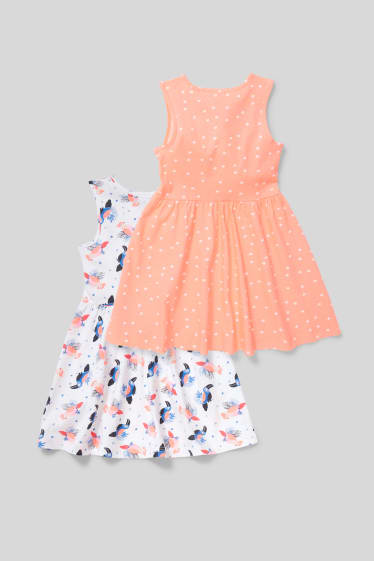 Kinder - Multipack 2er - Kleid - weiss / pink