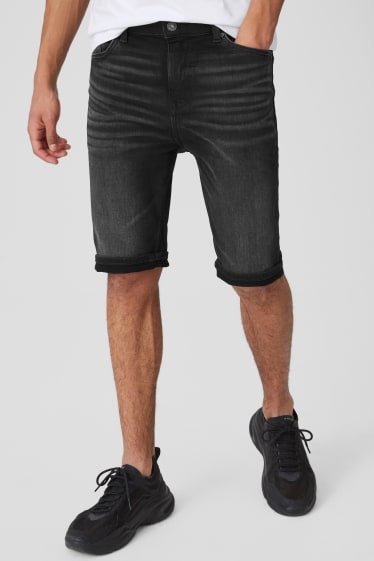 Men - CLOCKHOUSE - denim bermuda shorts - jog denim - black / dark gray