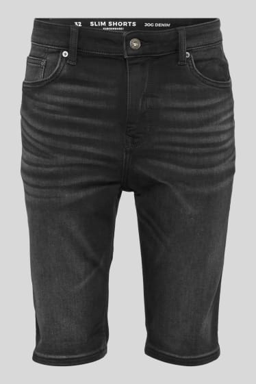 Uomo - CLOCKHOUSE - bermuda di jeans - jog denim - nero / grigio scuro