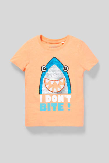 Kinderen - T-shirt - glanseffect - oranje