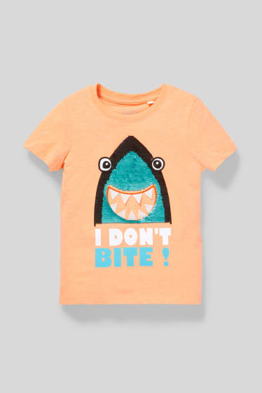 Kinderen - T-shirt - glanseffect - oranje