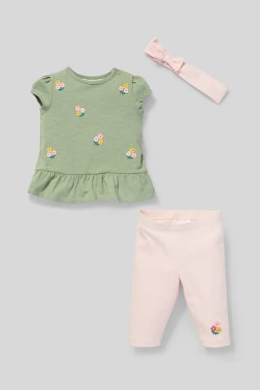 Babies - Baby outfit  - 3 piece - green / rose