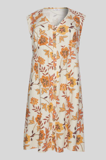 Women - Dress - linen blend - beige