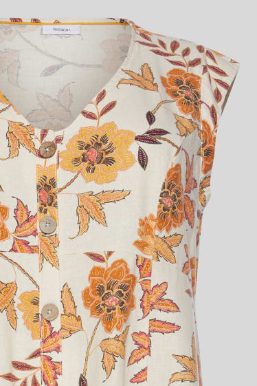 Women - Dress - linen blend - beige