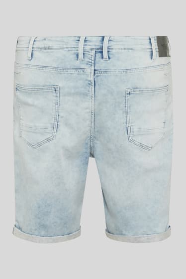 Men - Denim shorts - flex jog denim - denim-light blue