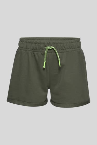 Bambini - Shorts felpati - verde scuro