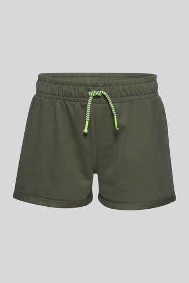 Enfants - Short en molleton - vert foncé