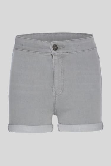 Kinderen - Korte spijkerbroek - jeanslichtgrijs