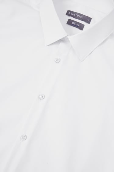 Hommes - Chemise de bureau - slim fit - col kent - facile à repasser - blanc