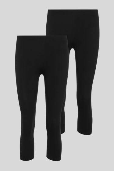 Femmes - Lot de 2 - leggings capri - noir
