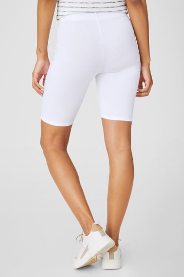 Mujer - Pack de 2 - pantalón de ciclista básico - blanco / negro
