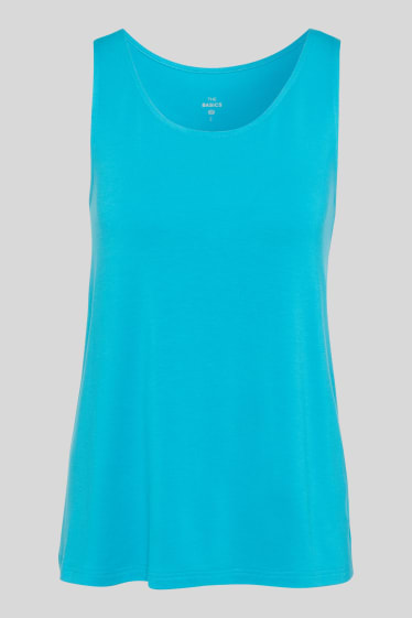 Women - Basic top - light turquoise