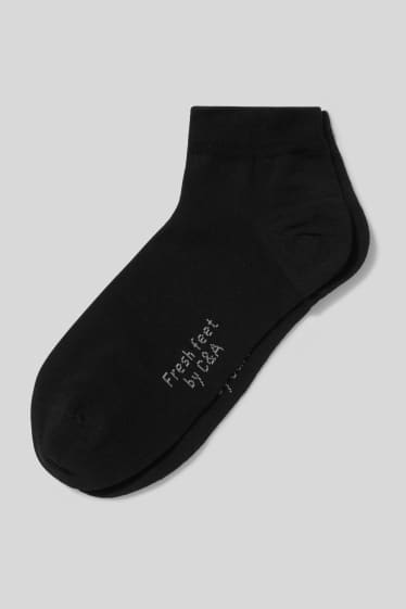 Hombre - Pack de 3 - calcetines tobilleros - Áloe vera - negro