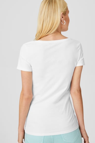 Damen - Basic-T-Shirt - weiß