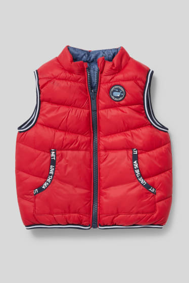 Babies - Reversible baby quilted gilet - red / red