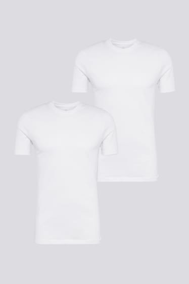 Uomo - Confezione da 2 - t-shirt - bianco / bianco