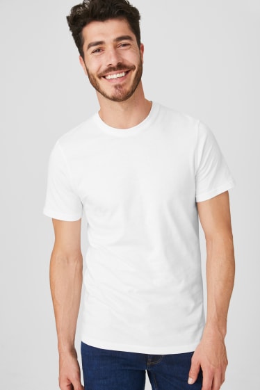 Heren - Set van 2 - T-shirt - wit / wit