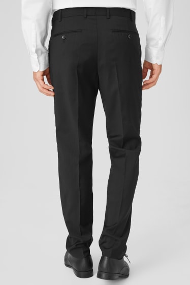 Uomo - Pantaloni coordinabili in lana - Slim Fit - nero